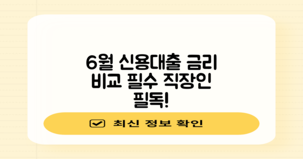 6월 직장인 신용대출 금리, 최신 정보로 꼼꼼하게 비교하세요