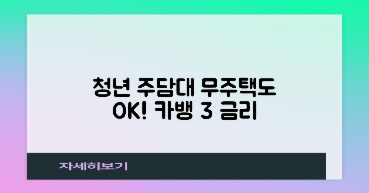 카카오뱅크 청년대출, 무주택자 주담대 가능할까? 3가지 우대 금리 혜택 집중 분석